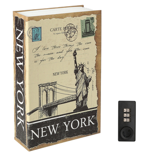 Desvío metal seguridad secreto almacenamiento oculto dinero vintage Nueva York libro cajas fuertes con cerradura de combinación - Product Image 1