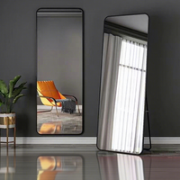 Cermin Lantai Ukuran Penuh Desain Minimalis untuk Kamar Tidur Anak Perempuan, Cermin Rias Trendy, Cermin untuk Mencoba Pakaian, Toko Pakaian, Kamar Asrama