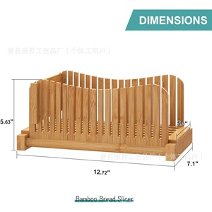 Trancheuse à pain en bambou pliable en bois avec plateau à miettes pour outils de pâtisserie - Product Image 5
