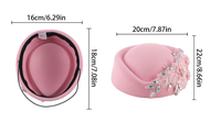 Chapeau de mariage à fleurs, foulard en feutre, chapeau Auto Gele, turban pour femme, accessoires de tête africains, chapeaux de fête