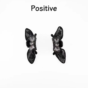 Nouvelle Pince à Cheveux Élégante Noire en Dentelle avec Strass et Nœud Papillon, Design de Niche Luxe Léger, Accessoire de Mode pour Femme - Product Image 6