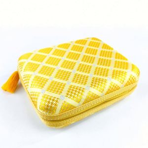 Luxury Gold Checked EVA Cosmetic <b>Case</b> Damask Fabric Outdoor Travel Portable <b>Makeup</b> Storage Bag - Product Image 3