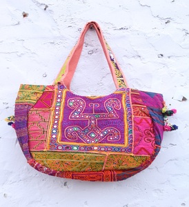 Bolso Tote Banjara Personalizado de Alta Calidad, Bolso de Hombro Bordado a Mano con Flores, Gran Capacidad, Forro de Algodón Ligero - Product Image 4