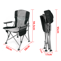 Chaise de camping pliable facile à monter, dossier haut, moderne, légère, portable, avec cadre en acier robuste et porte-gobelet, mobilier d'extérieur