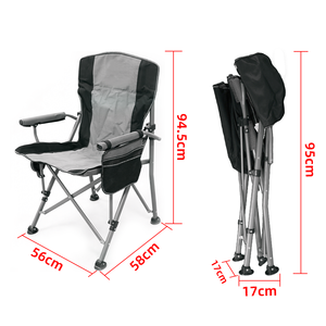 <span class=keywords><strong>Sedia</strong></span> da Campeggio Pieghevole Facile con Schienale Alto, Moderna, <span class=keywords><strong>Leggera</strong></span> e <span class=keywords><strong>Portatile</strong></span>, con Telaio in Acciaio Robusto e Portabicchieri, Arredo da Esterno - Product Image 2