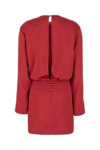 Vente chaude robe de créateur à la mode Actualee Mini robe rouge avec des détails de rides sur la partie supérieure - Product Image 2