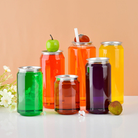 Botella de Plástico Cilíndrica con Tapa Hermética de Aluminio, Personalizable con Logotipo OEM, 250 ml, 500 ml, 900 ml, para Refrescos, Té, Smoothies, Café, Jugos