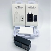Cargador de Pared de Viaje de 65W PD con 3 Puertos USB-C y USB-A, Enchufe EU, UK, US, Adaptador de Corriente Rápido y Portátil para Samsung S22, S23, S24, S25, S26 Ultra