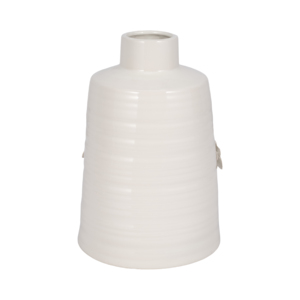 Vaso conico in ceramica con decorazioni floreali in rilievo per l'arredamento della casa - Product Image 4