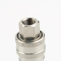 POOLKE KZF 1/4" Nouvelle vanne à clapet à double fermeture en acier inoxydable SUS304, raccord rapide hydraulique, garantie 1 an, outils de plomberie