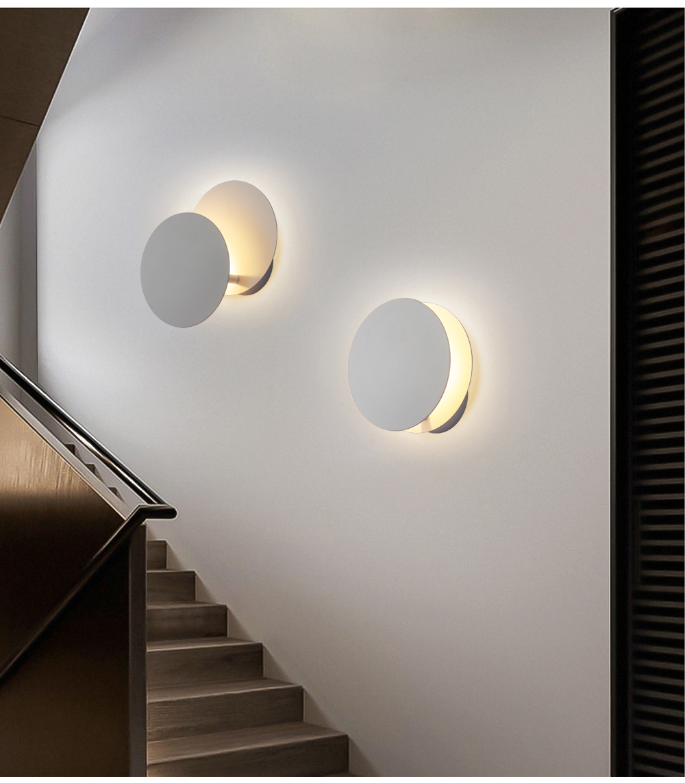 Modern Back Ground Lamp Minimalism 3w Decoration Round Led Wall Light For Indoor Living Room Bedroom Hotel