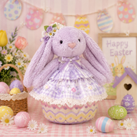 Cadeaux de Pâques pour enfants, adorable peluche lapin aux longues oreilles, jouet en peluche lapin de Pâques lesté et doux