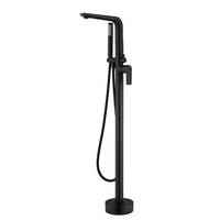Robinet à bec cascade en laiton fini doré avec brosse Robinets d'eau pour baignoire autoportante