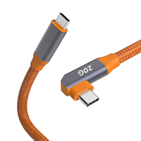 Kabel USB-C ke C 20Gbps OEM/ODM untuk perekaman koneksi kamera, kabel layar tipe-c jalinan USB 3.2 kecepatan tinggi