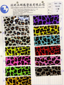 Vendita diretta in fabbrica di colore leopardo PVC <span class=keywords><strong>pellicola</strong></span> trasparente stampa tessuto PVC per borsa scarpe materiali morbido elasticizzato - Product Image 5