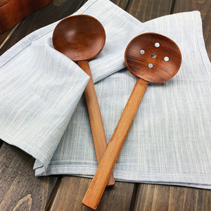Muỗng Canh Nhà Bếp Bằng Gỗ Tùy Chỉnh Muỗng Canh Ramen Cán Dài Muỗng Có Rãnh Muỗng Lẩu - Product Image 4