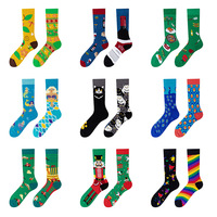 Chaussettes unisexes en coton colorées et amusantes à motifs artistiques, design personnalisé, multicolores, tendance, en promotion