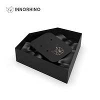 Boîte cadeau rigide haut de gamme pour bijoux avec couvercle et logo personnalisé |   Boîte en papier noir de qualité supérieure avec gaufrage et éponge pour emballage de bijoux et de mariage
