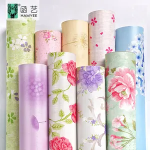 Papel de parede autoadesivo moderno floral grande para sala de estar, 1 rolo