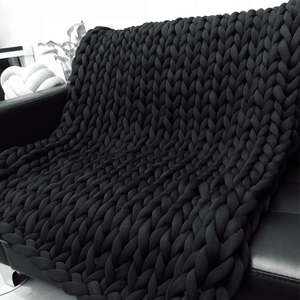 بطانيات محبوكة يدويًا من القطن العضوي الأكثر مبيعًا، بطانية ثقيلة محبوكة بشكل سميك - Product Image 4