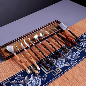 Bamboo Tea Utensils Set Tin And Bamboo Traditional Chinese Tea Ceremony Tools Eco Friendly Gift For Tea Enthusiasts - Product Image 4