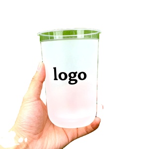 Disposable Custom logo 8oz 12oz14oz 16oz 20oz 22oz 32oz Bubble Boba Tea U Shape PP <b>Cup</b> Clear <b>Plastic</b> <b>Cups</b> for Stadium <b>Cup</b> - Product Image 2