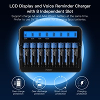 Kit de piles rechargeables au lithium AA Hixon haute capacité 3500mWh 1.5V (8 piles, chargeur LCD 8 emplacements) Modèle J818 Gaming Stock