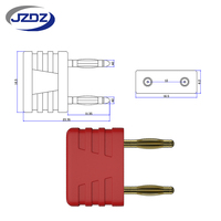 JZDZ Prise de raccordement plaquée or 2 mm, type banane, pas de 10 mm pour PCB J.20026
