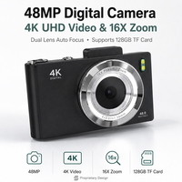Fotocamera Vintage CCD 4K con Autofocus, 48MP, Doppia Lente, Schermo IPS da 2,8 Pollici, Dispositivo MP3 Type-C per Studenti e Creatori