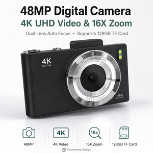 กล้องถ่ายรูปวินเทจ CCD 4K ออโต้โฟกัส 48MP เลนส์คู่ หน้าจอ IPS 2.8 นิ้ว รองรับ MP3 พอร์ต Type C สำหรับนักเรียนและผู้สร้างเนื้อหา - Product Image 3