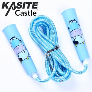 <span class=keywords><strong>Corde</strong></span> à <span class=keywords><strong>sauter</strong></span> colorée en coton réglable avec poignée en plastique à motif de dessin animé pour enfants de maternelle, idéale pour le fitness et le sport - Product Image 5