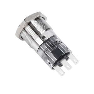 शॉर्ट बॉडी ऑनबोर्ड लेज़1agq16 (स, गुलाब) 16 मिमी उच्च गोल सिर 1nc धातु क्रोम डॉट प्रबुद्ध पुश बटन स्विच - Product Image 2