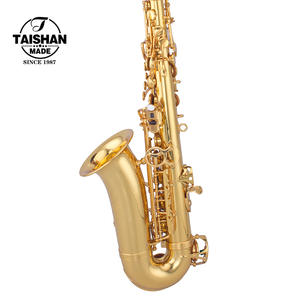 Saxophone alto de haute qualité, fabriqué en Chine, idéal pour les débutants, laque dorée, clés en nacre blanche - Product Image 2