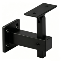 Support de main courante carré Condibe, finition noir mat, réglable