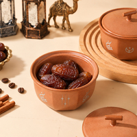 Ensemble de tasses à café arabes en céramique personnalisées pour le Ramadan, avec bol à dattes, faites à la main en Arabie Saoudite, tasses Qahwa pour la décoration de l'Aïd au Moyen-Orient