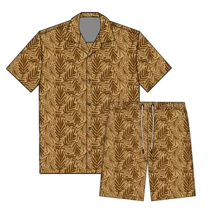 Conjuntos cortos Hawaianos para hombre, conjuntos de 2 piezas, trajes de chándal informales, conjuntos de pantalones cortos de playa de manga corta para hombre
