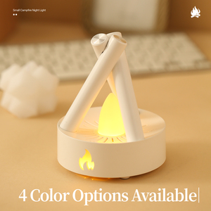 Lampe de chevet vintage effet feu de camp, lumière douce bicolore avec bruit blanc pour chambre à coucher - Product Image 5