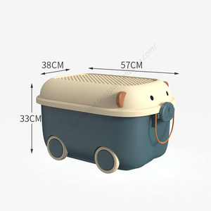 Boîte de rangement pour jouets d'enfants en forme de cochon mignon, en plastique, avec couvercle et poignée, vente en gros - Product Image 5