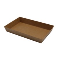Plateau d'emballage pour sushis en papier kraft écologique, sans colle, étanche, avec couvercle