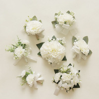 Oeillet blanc fleur artificielle célébration d'affaires ouverture invité Banquet Corsage boutonnière saint valentin poignet fleur