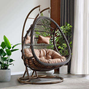 Indoor Swing Hanging <b>Basket</b> Chair Bird's Nest Rattan Chair Balcony Hammock for Bedroom Lazy Household Balcony Hanging <b>Egg</b> Chair - Product Image 5