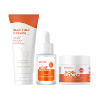 Ensemble de soins de la peau anti-acné OEM vente en gros 3 pièces produits de beauté pour le visage contre l'acné affiner les pores hydratant kit de soins de la peau MOOYAM
