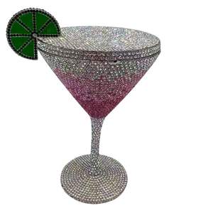Sac à main tendance 2025 pour femmes, pochette en strass <span class=keywords><strong>Martini</strong></span>, nouveau gobelet à cocktail, sac à main de soirée incrusté de diamants - Product Image 1