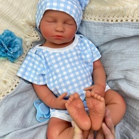 Poupée Bébé Fille Réaliste en Silicone Souple de 20'' avec Bouche Ouverte, Poupée Nourrisson Dormant, Lestée, Douce et Flexible, Cadeau d'Anniversaire pour Enfants