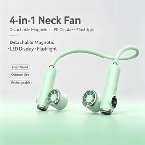 Ventilateur de cou portable électrique magnétique détachable 4000 mAh en plastique pour extérieur, rechargeable par USB - Product Image 2