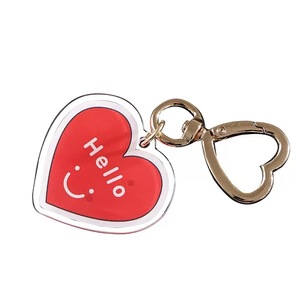 Hot Selling Customized Acrylic Anime Keychains Personalized Holographic Glitter Epoxy Design Heart Keychains
