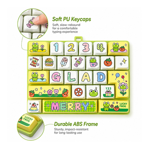 Alphabet Button Sensory Fidget Toy Portable Keyboard Stress Relief Clicker With 26 <b>Key</b> Layout Bag Pendant For Children - Product Image 3