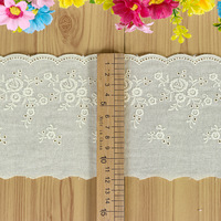 Dentelle en coton large en gros, dentelle blanche en coton, dentelle à volants, dentelle à œillets, dentelle brodée, bordures pour vêtements de bébé et d'enfant