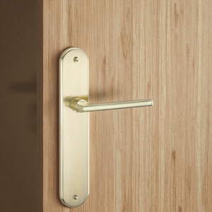 Manija de placa de aluminio/acero inoxidable Rectangular de estilo español, manija de placa Ovalada para puertas de madera interiores o exteriores - Product Image 3