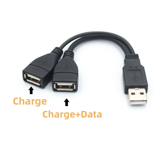 2in1 USB Extension Cable Dual USB 2.0 a Male to Dual Female Data Transmission USB Charging Power Splitter Y Cord